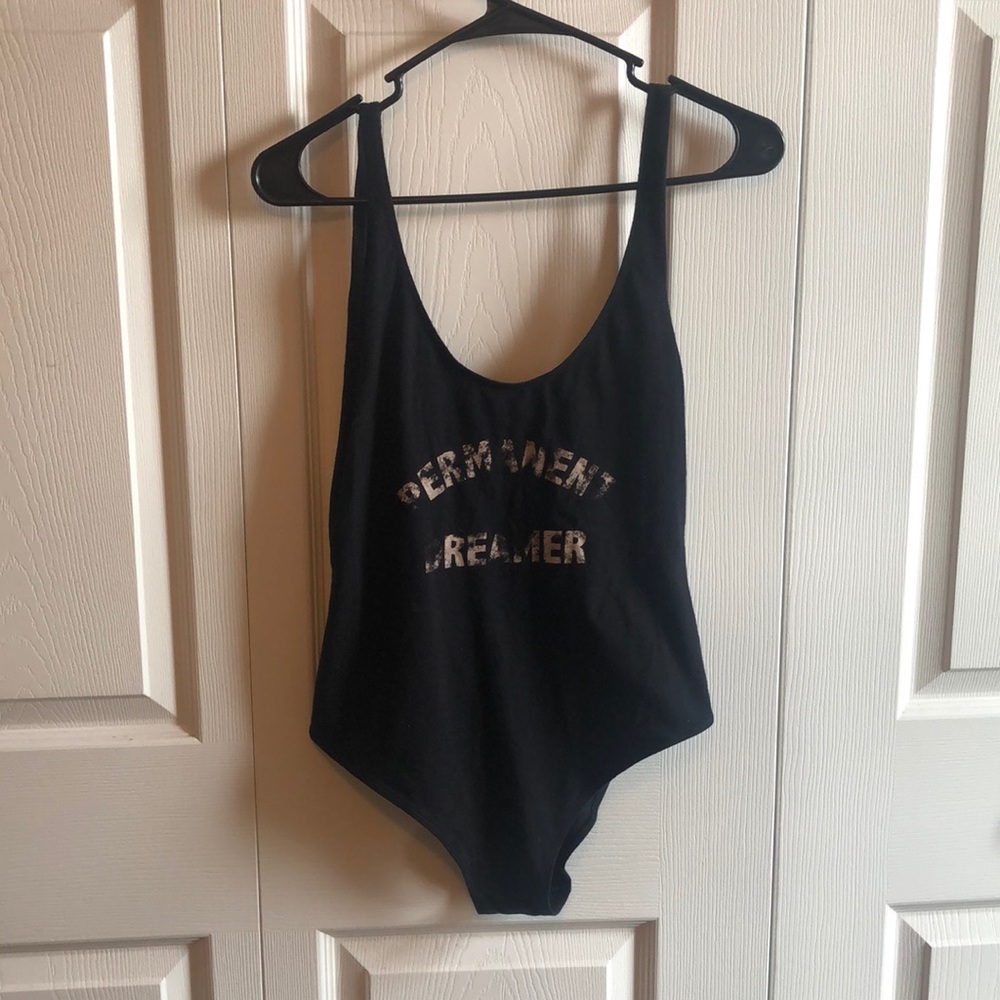 Permanent dreamer black bodysuit